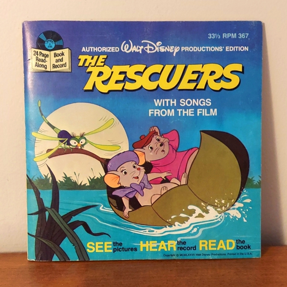 1977 The Rescuers Readalong Book and Record